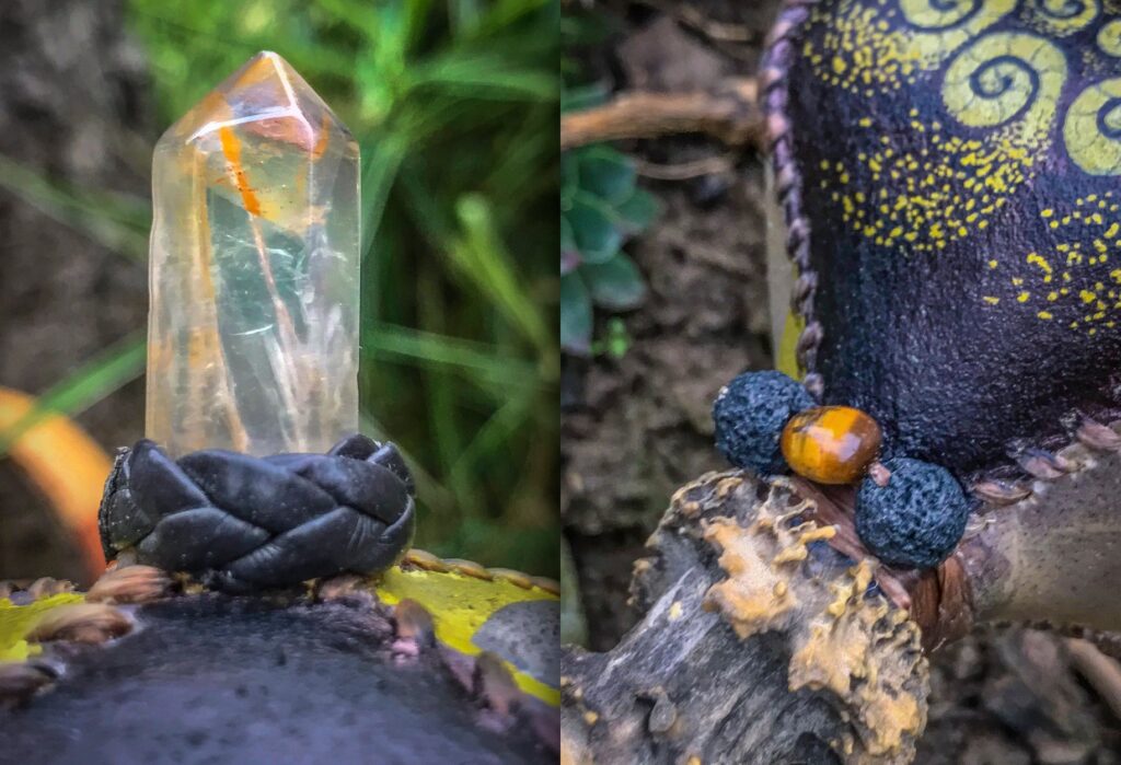 12" Shamanic Shaker, Rutilated Quartz Point - Image 5