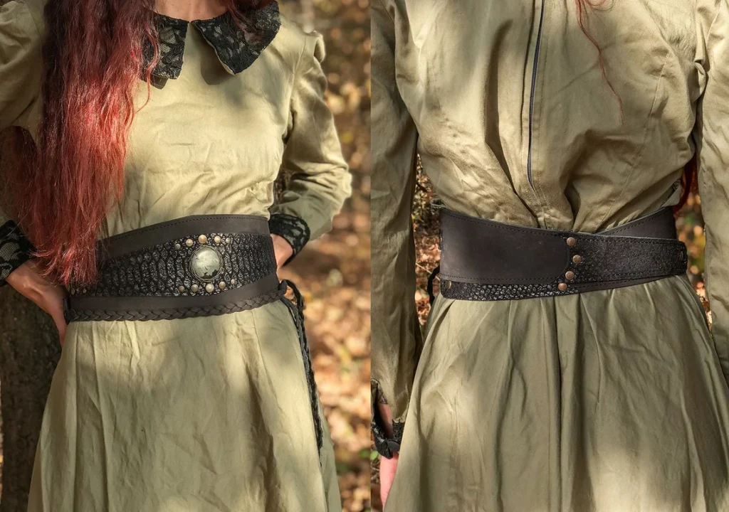 Snake Leather Belt with Pyrite stone - Image 4