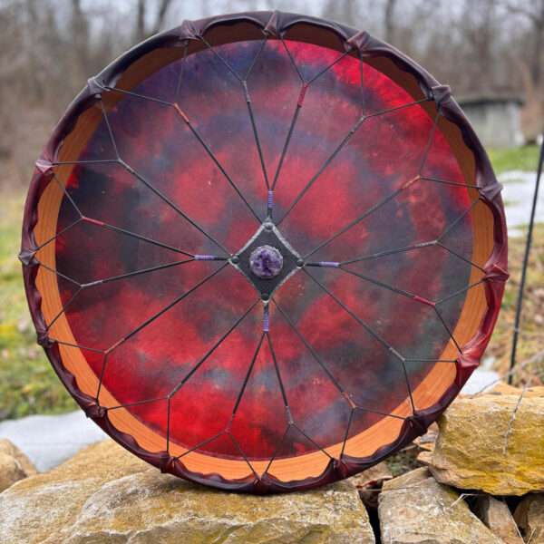 22" Buffalo Frame Drum , Amethyst Handle