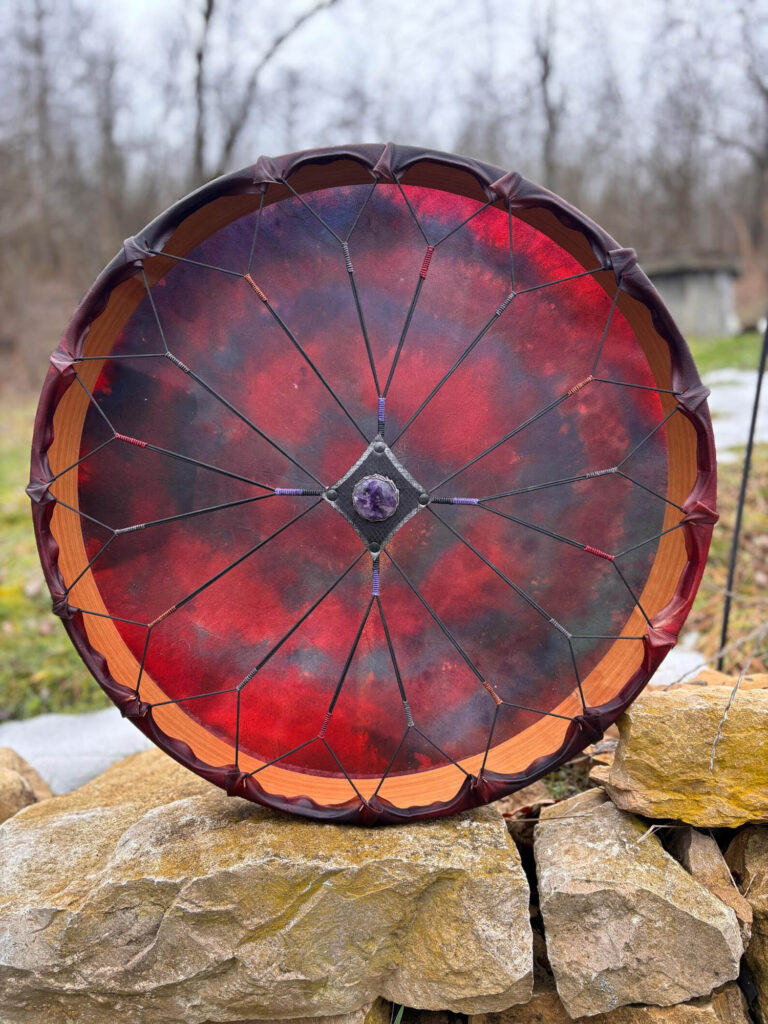 22" Buffalo Frame Drum , Amethyst Handle