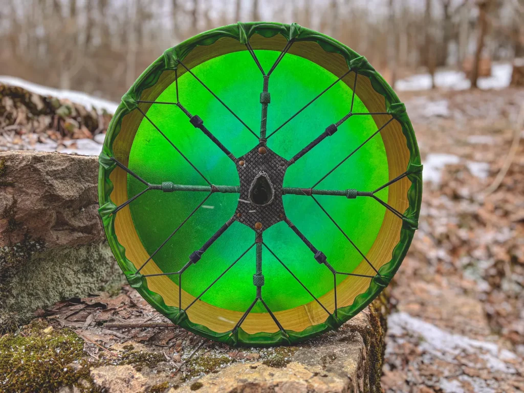 16" Buffalo Frame  Drum Jade Crystal