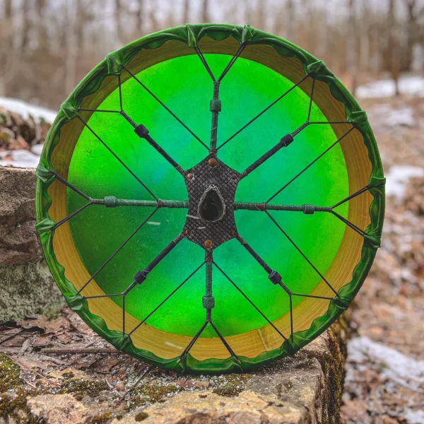 16" Buffalo Frame  Drum Jade Crystal