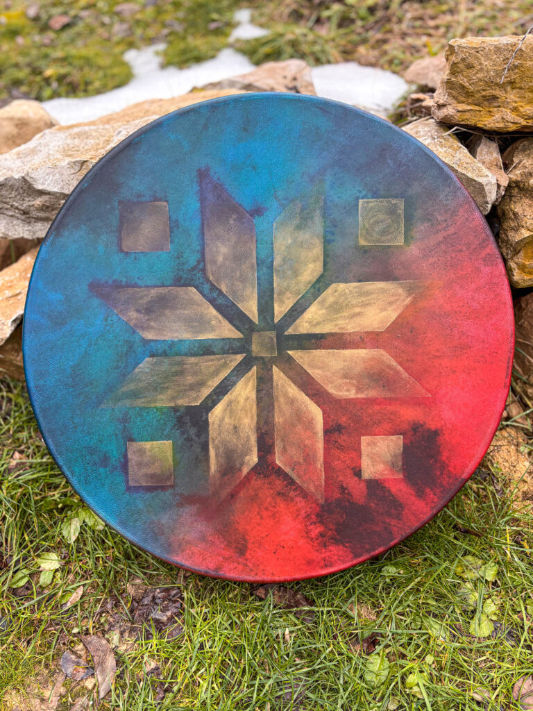 22" Goat Frame Drum , Amethyst Handle