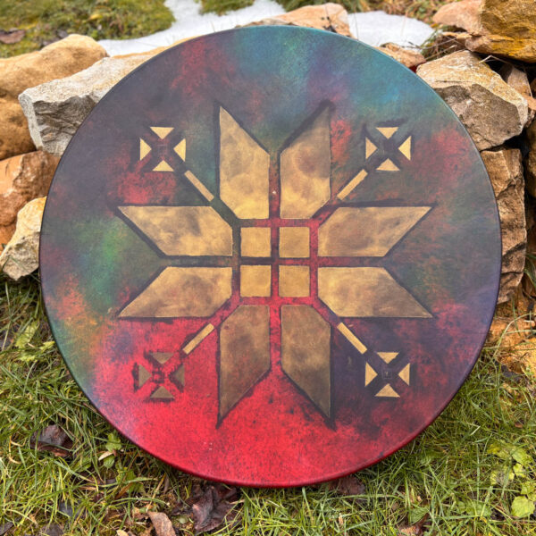 22" Goat Frame Drum , Labradorite Handle