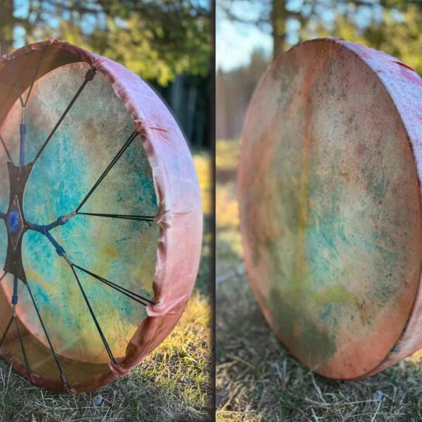 22" Goat Frame Drum , Lapis Lazuli Handle