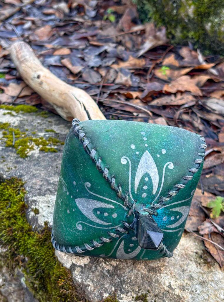 Shaman Rattle,Shamanic Shaker, Obsidian Point