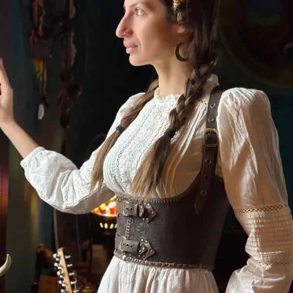 Samovila - Leather Underbust Corset - size S