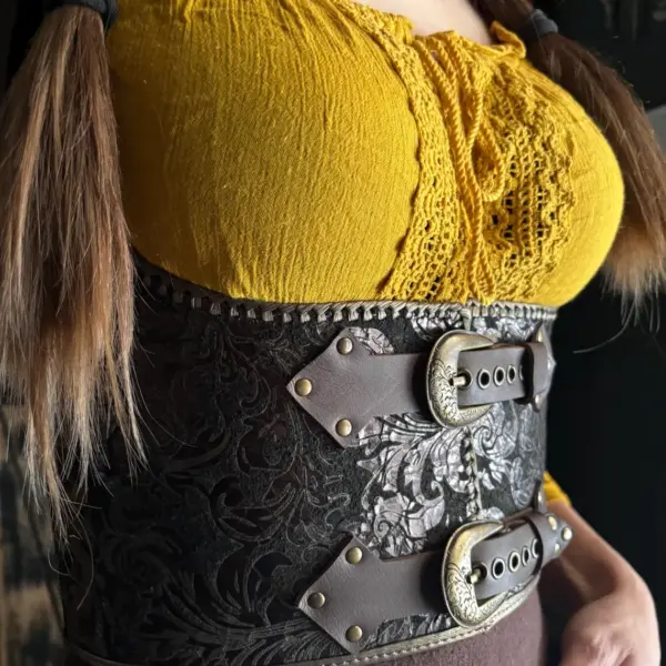 Samovila - Decorative Leather Underbust Corset - size S