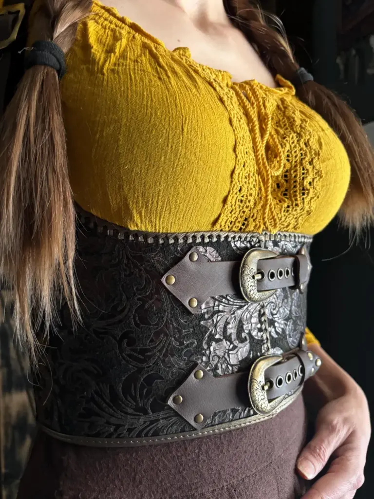 Samovila - Decorative Leather Underbust Corset - size S