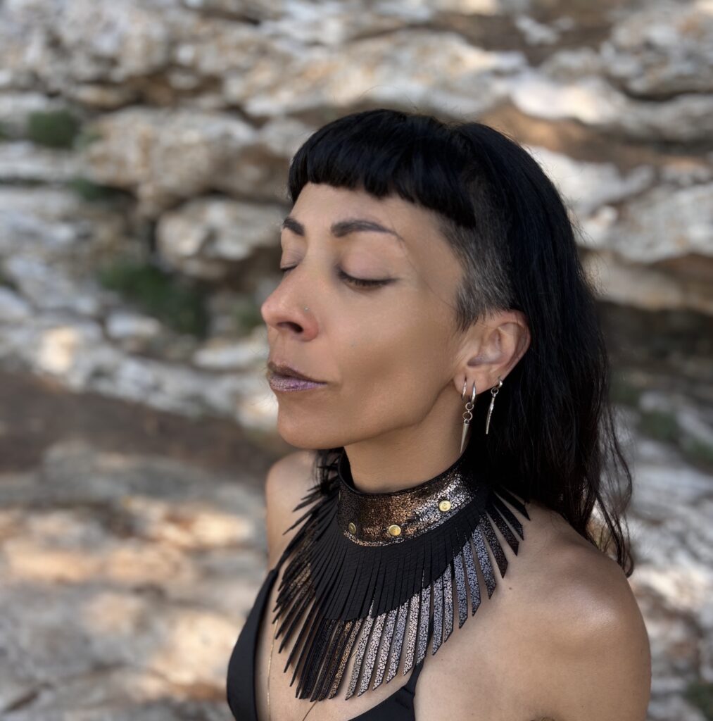 Dark Fringed Boho Leather Necklace