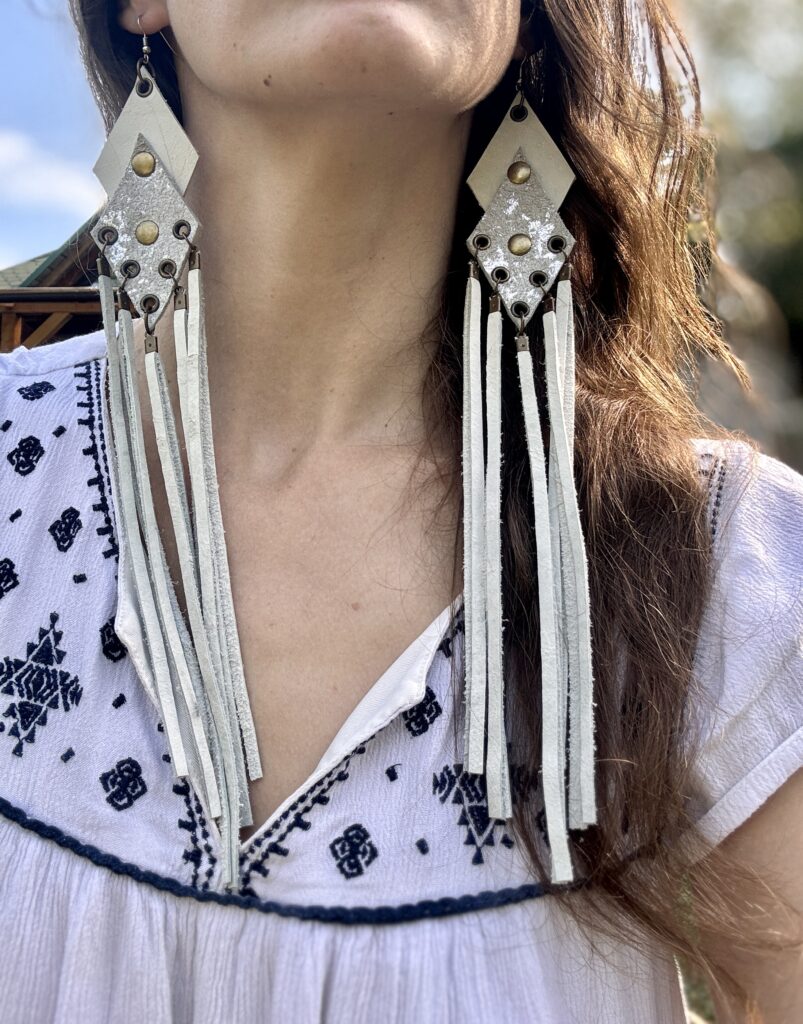 Bohemian Leather Dangle Fringed Earrings